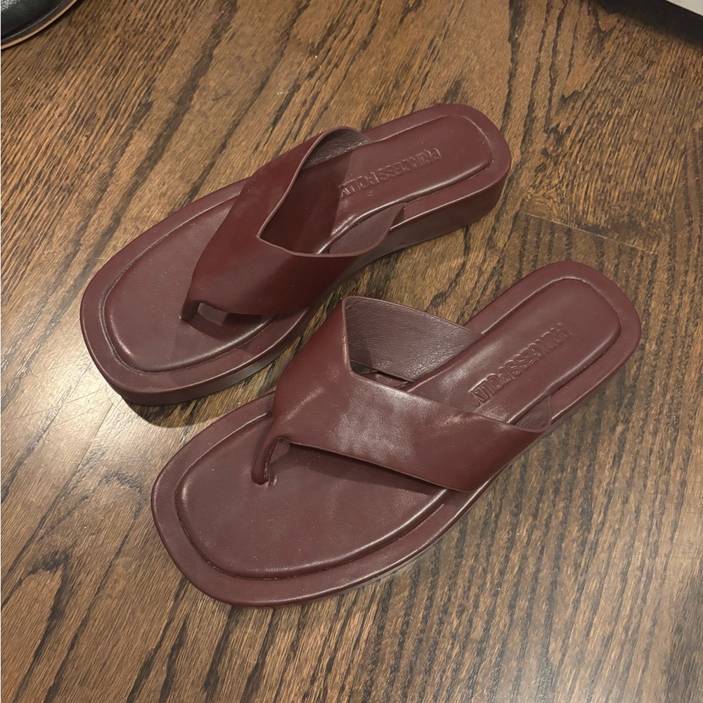 Princess Polly Burgundy Flip Flops